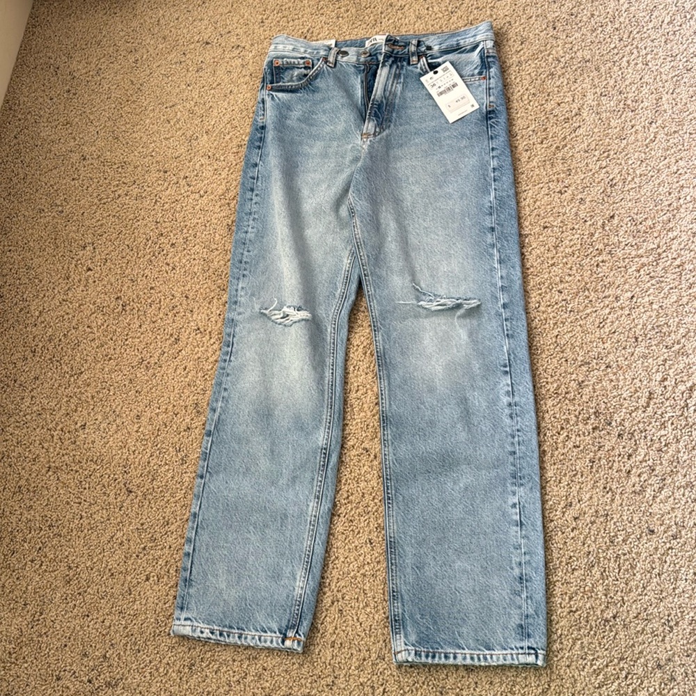Zara relaxed straight jeans